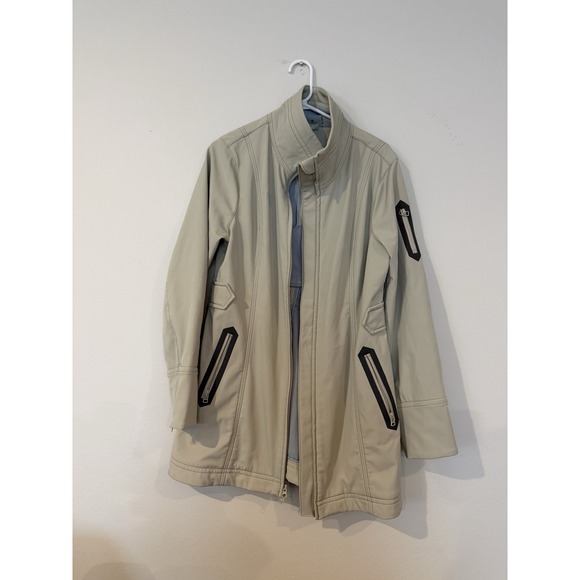 Athleta Jackets & Blazers - Women's Athleta Zip Up Outdoor Rain Long Jacket In Tan Size Large